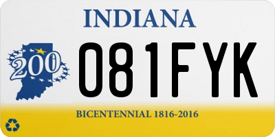 IN license plate 081FYK