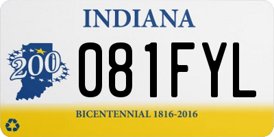IN license plate 081FYL