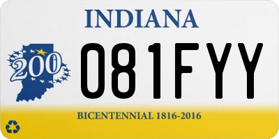 IN license plate 081FYY