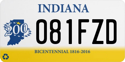 IN license plate 081FZD