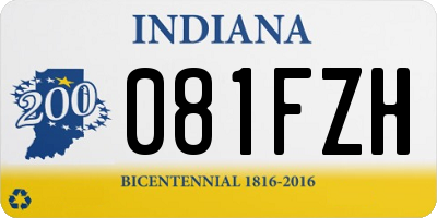 IN license plate 081FZH