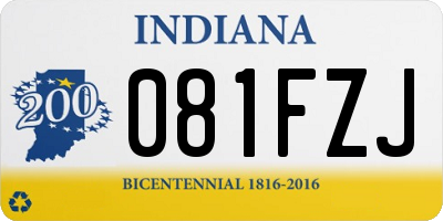 IN license plate 081FZJ