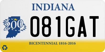 IN license plate 081GAT