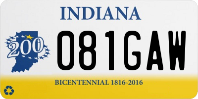IN license plate 081GAW
