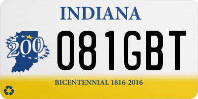 IN license plate 081GBT