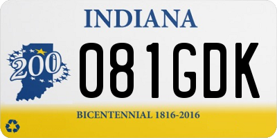 IN license plate 081GDK