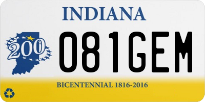 IN license plate 081GEM