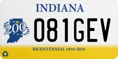 IN license plate 081GEV