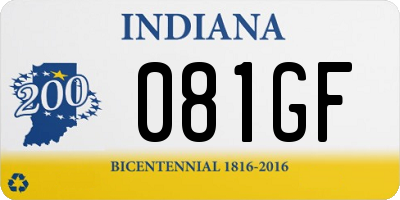 IN license plate 081GF