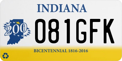IN license plate 081GFK