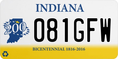 IN license plate 081GFW