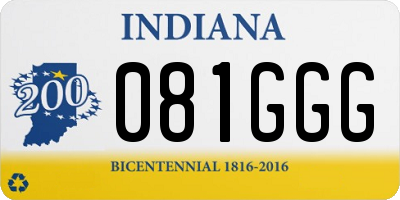IN license plate 081GGG