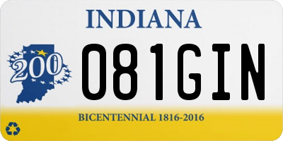 IN license plate 081GIN