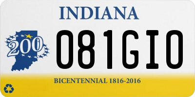 IN license plate 081GIO