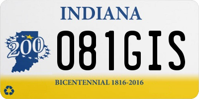 IN license plate 081GIS