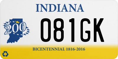 IN license plate 081GK