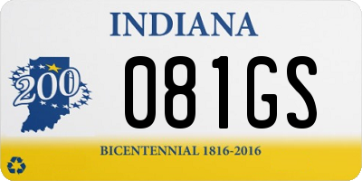 IN license plate 081GS