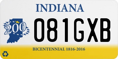 IN license plate 081GXB