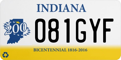 IN license plate 081GYF