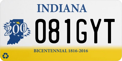 IN license plate 081GYT