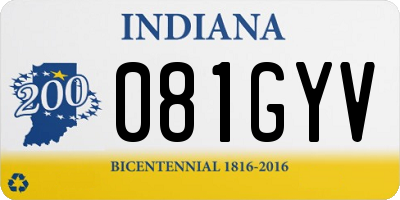 IN license plate 081GYV