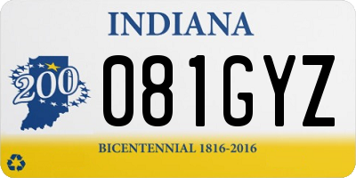 IN license plate 081GYZ