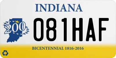 IN license plate 081HAF