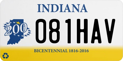 IN license plate 081HAV