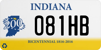 IN license plate 081HB