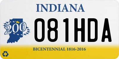IN license plate 081HDA