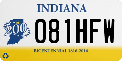 IN license plate 081HFW
