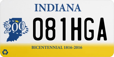 IN license plate 081HGA