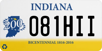 IN license plate 081HII