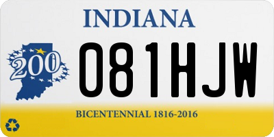 IN license plate 081HJW