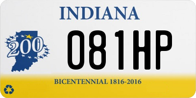 IN license plate 081HP