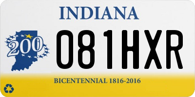 IN license plate 081HXR