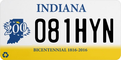 IN license plate 081HYN