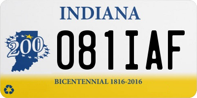 IN license plate 081IAF