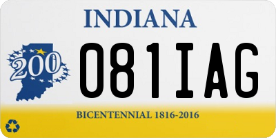 IN license plate 081IAG