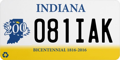 IN license plate 081IAK