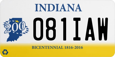IN license plate 081IAW