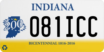 IN license plate 081ICC