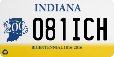 IN license plate 081ICH