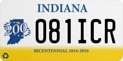 IN license plate 081ICR