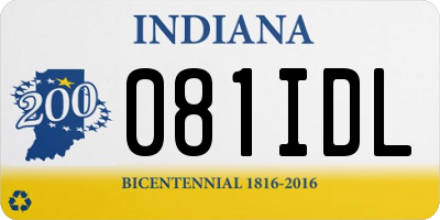 IN license plate 081IDL