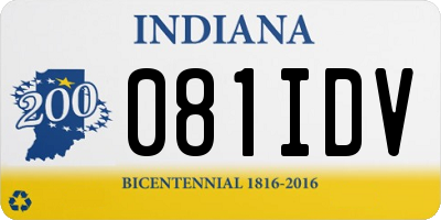 IN license plate 081IDV