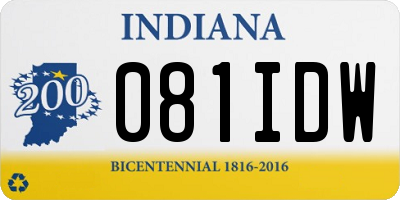 IN license plate 081IDW