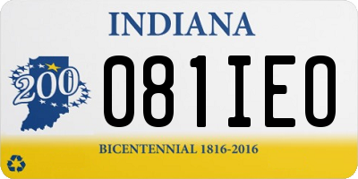 IN license plate 081IEO