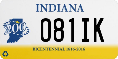 IN license plate 081IK