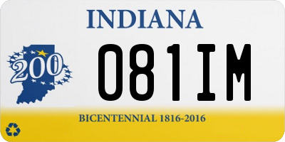 IN license plate 081IM